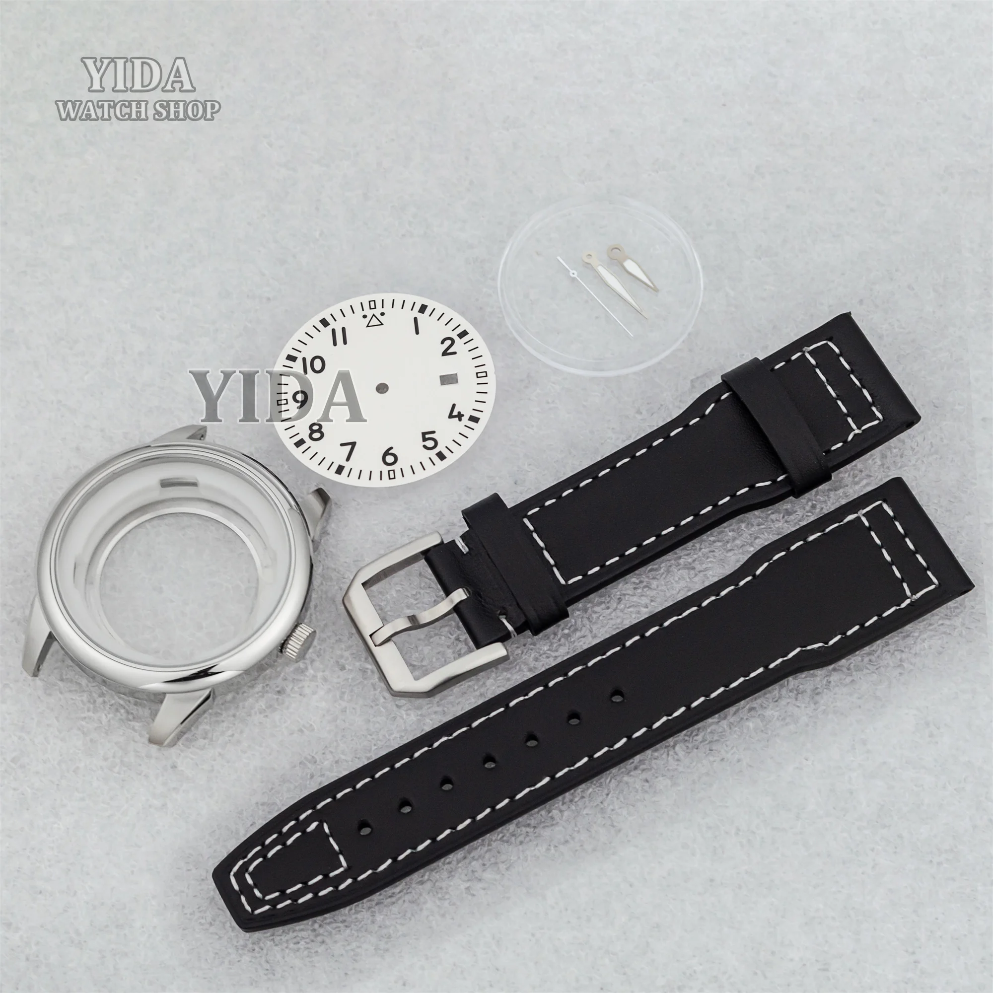 42.7 مللي متر NH35 ساعة حافظة جلد طبيعي حزام ساعة اليد مؤشرات الاتصال المضيئة الفولاذ المقاوم للصدأ لأجزاء حركة Mark XX NH35 NH36 #6