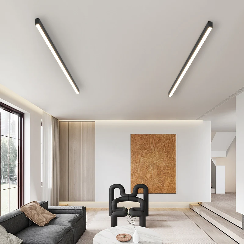 luz de teto minimalista com tira longa iluminacao led linear pendurada iluminacao de parede de fundo sala de estar varanda sem luz principal 01