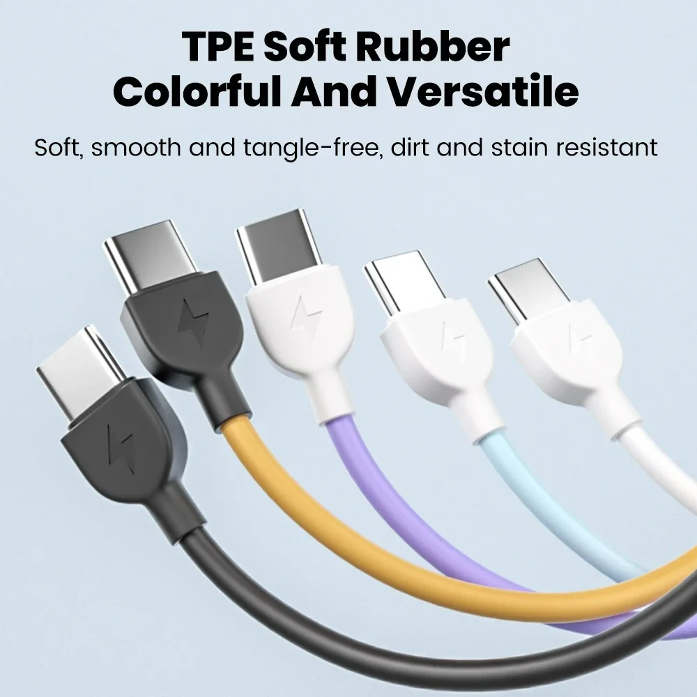 60W Fast Charging Short Cable Portable Lanyard Keychain Type C To Type C Cable For iphone 15 16 Samsung Xiaomi Dual Type C Cable