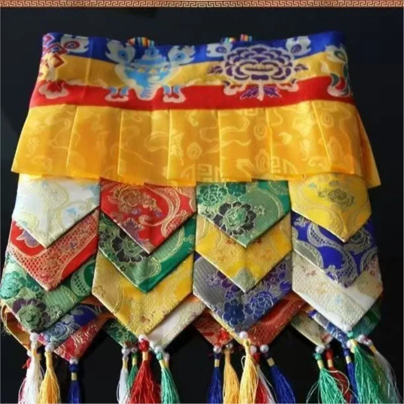 

Tibetan Buddhist Five-Color Ethnic Drape Wall Encircling Table Encircling Curtain Hanging Temples Buddhist Decoration Supplies