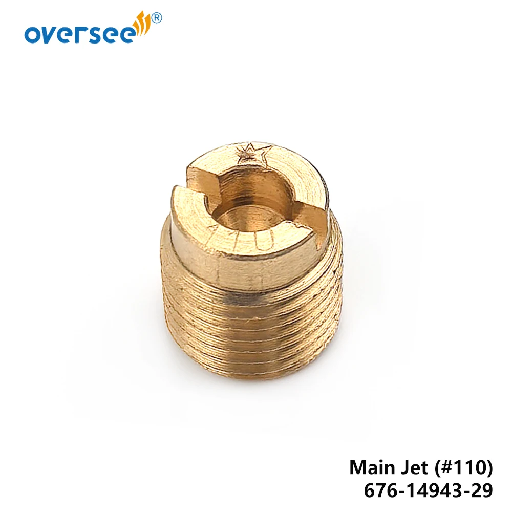 

Oversee 676-14943-29 Основной жиклер ( # 110) для подвесного двигателя Yamaha 9.9HP 15HP 15FMH 15C 676-14943-81-00