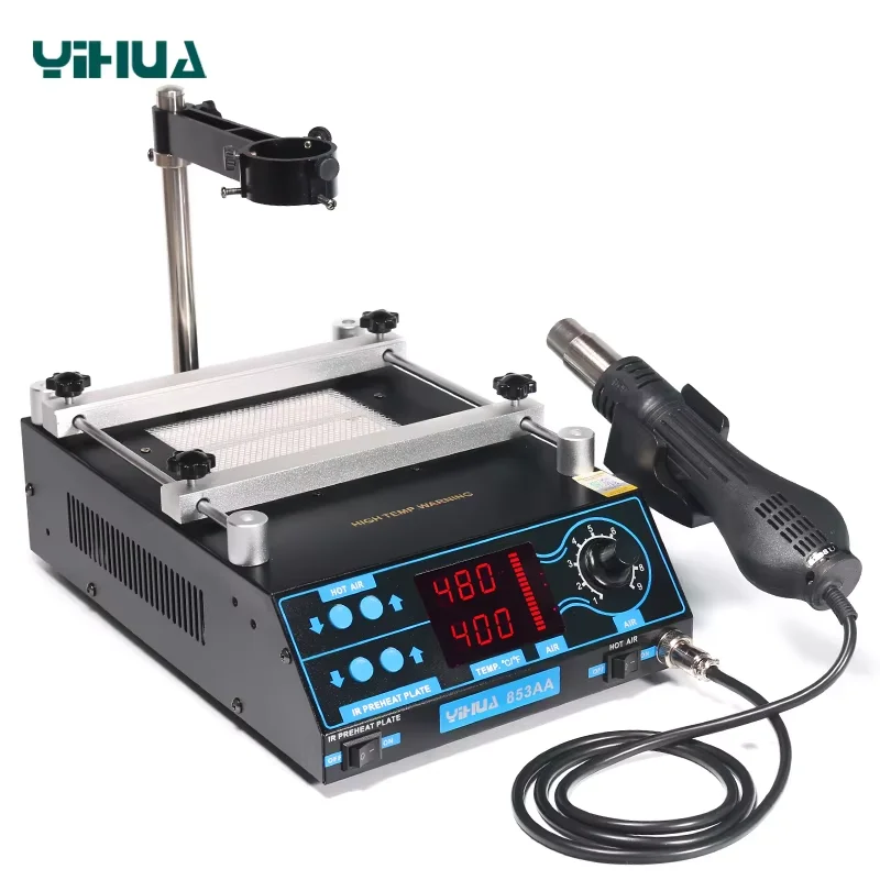 YIYHUA 853AA Multifunctional Hot Air Desoldering Station Hot Air Gun Soldering Iron Preheating Station Rework Station 110V/220V