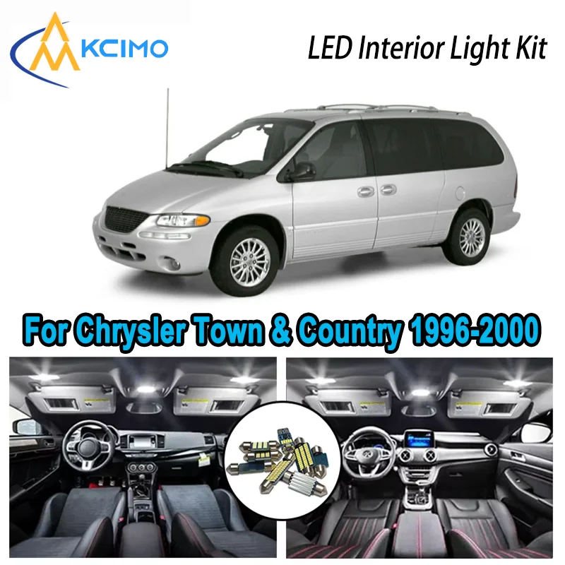 

Комплект яркого светодиодного внутреннего освещения премиум-класса для Chrysler Город и Страна 1996-2000 1997, купольная карта, багажник, автомобильные лампы с Canbus без ошибок