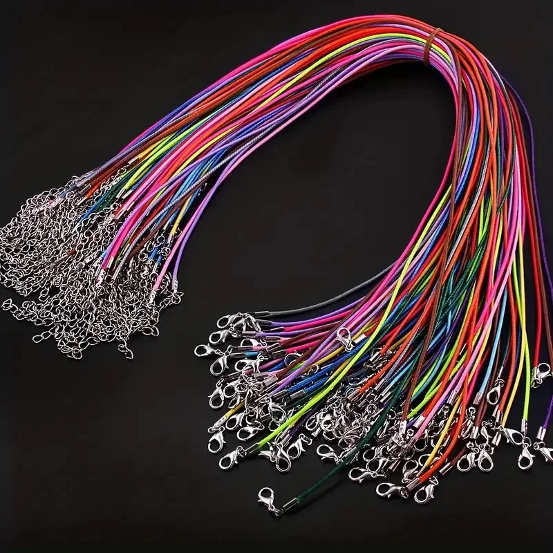 

20 шт., кожаные регулируемые плетеные веревочные ожерелья и подвески ручной работы, фурнитура, застежка-лобстер, шнур