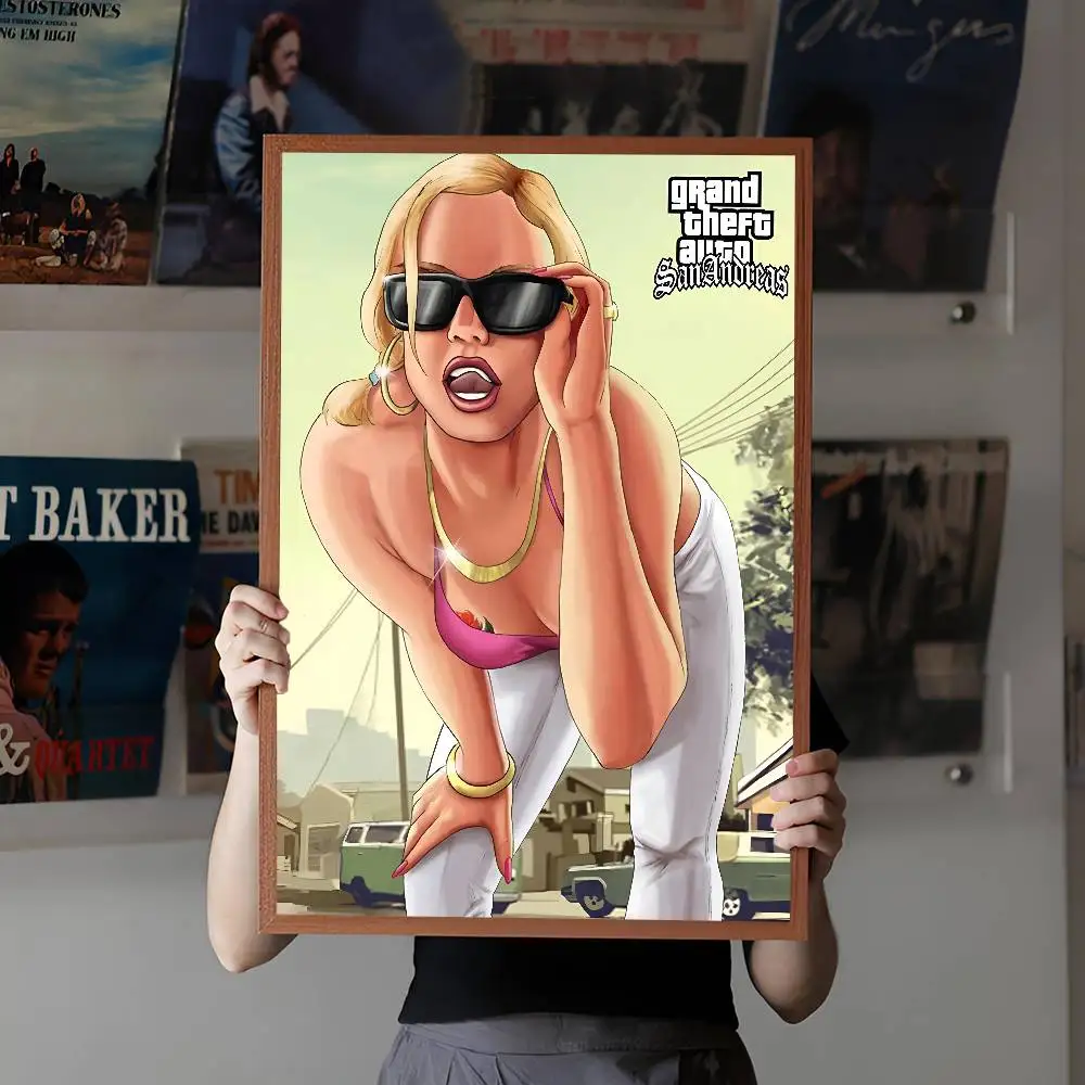 Gta Vice City Game ملصق فني ذاتي اللصق مقاوم للماء ورق ملصق مقهى بار غرفة جدار ديكور