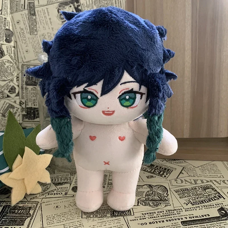 Juego Genshin Impact Barbatos muñeco de peluche peluches cambio de dibujos animados traje vestir con Mini ropa juguetes para fanáticos de Anime