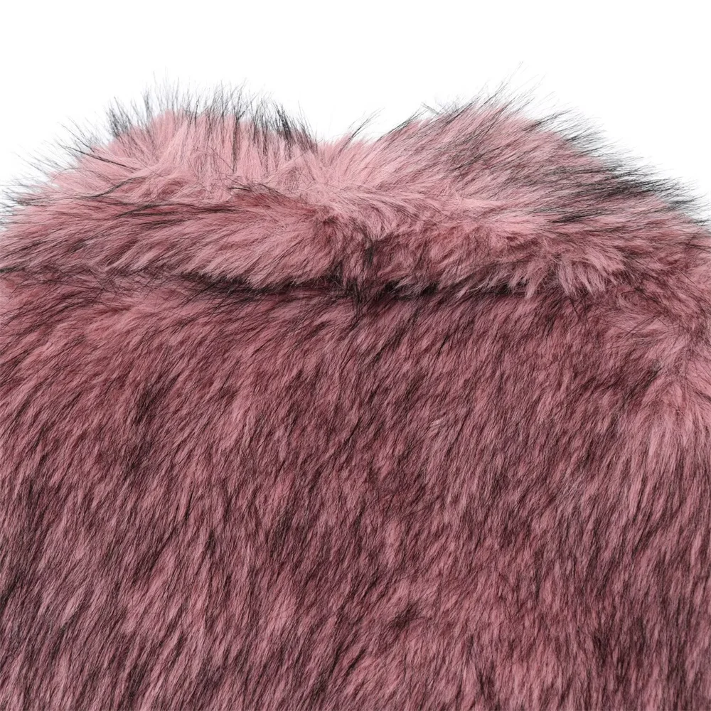 Nowa kolekcja jesień-zima: damski płaszcz casualowy z efektem sztucznego futra, z klapami, długim rękawem, ciepły i gruby.