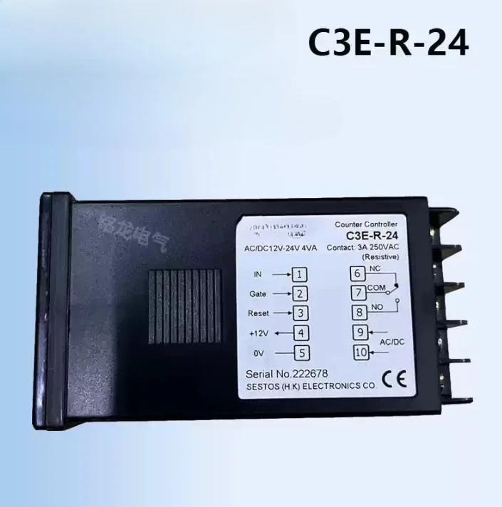 6-Bit preset counter C3E-R-220 for C3E-R-24 memory function AC110V-220V/ AC/DC12-24V  Counting range 1-999999
