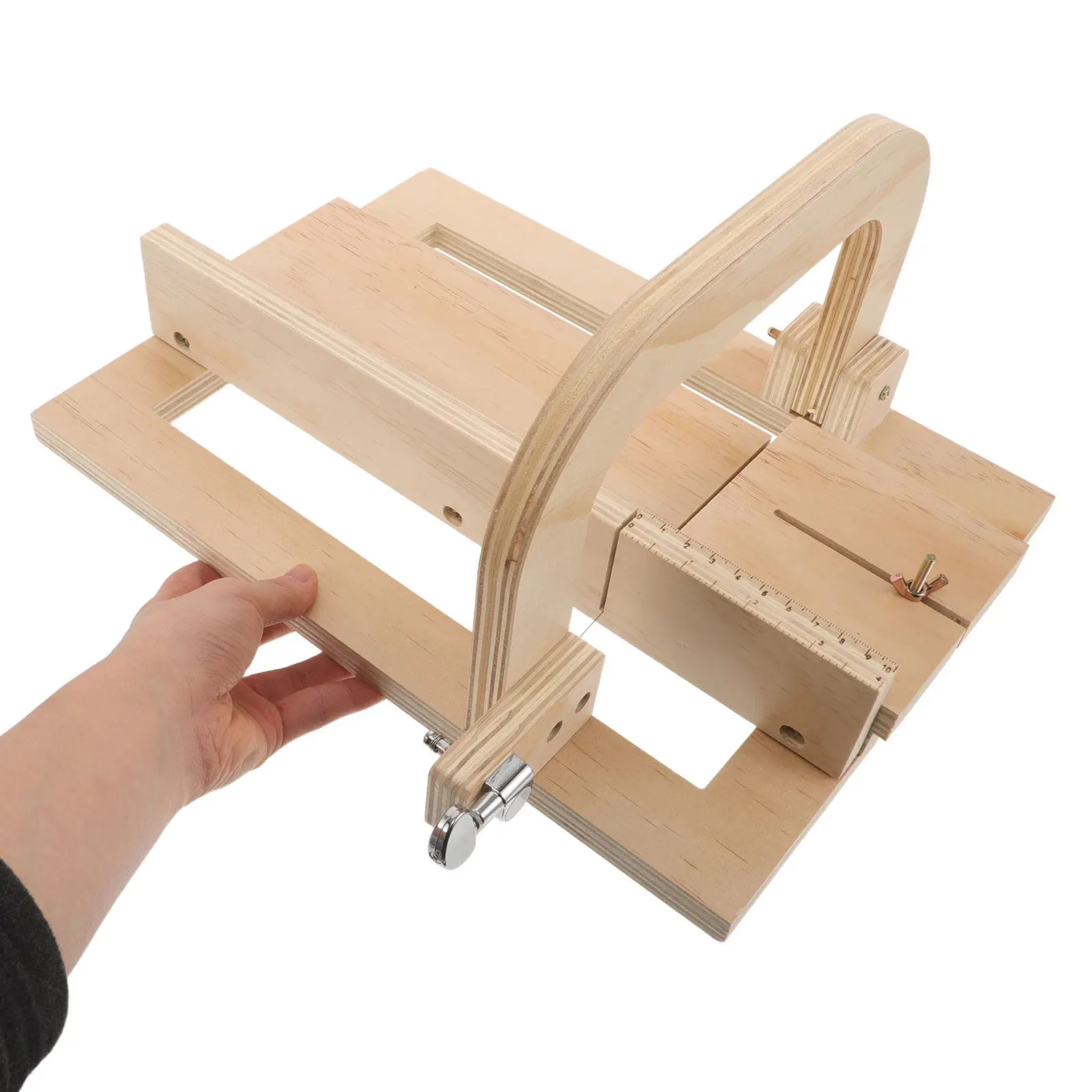 

Adjustable Wooden Soap Loaf Cutter Metal Wire Slicer for Handmade Bar Soap DIY Cheese Trimming Cutting Projects