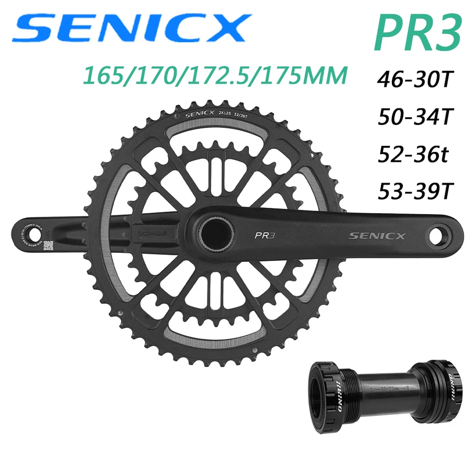 SENICX PR3 Road Crankset 46-30T 170mm Aluminum Cranks