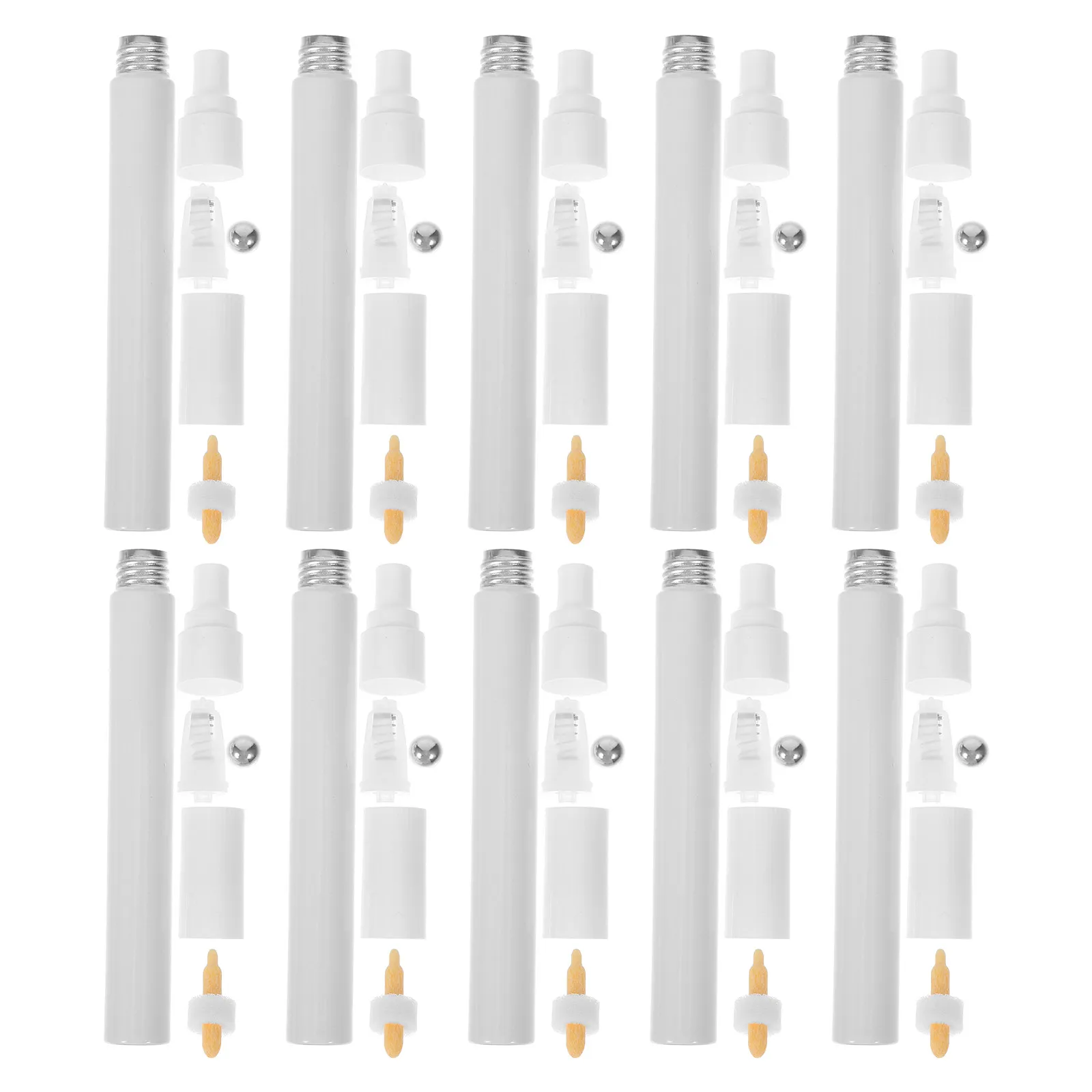 

10Pcs Fillable Blank Paint Marker Tubes Precision Round Head for Graffiti Art Drawing DIY Touchup Refillable Paint Pen Parts