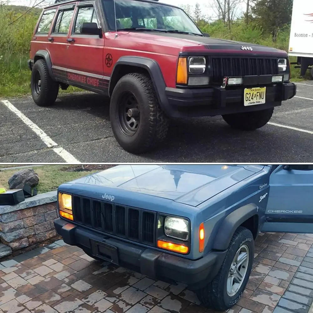 Square 5x7 6X7 Inch LED Projector Headlight With Trun Signal DRL For Jeep Wrangler YJ Cherokee XJ Toyota Tacoma Headlamp