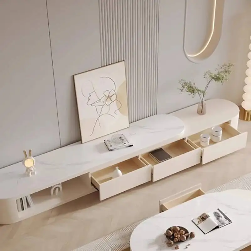 Stand Trendy Nordic Premium Aesthetic Tv Living Room Retractable Tv Stand Elegant Unique Meuble Télévision Salon Home Furniture