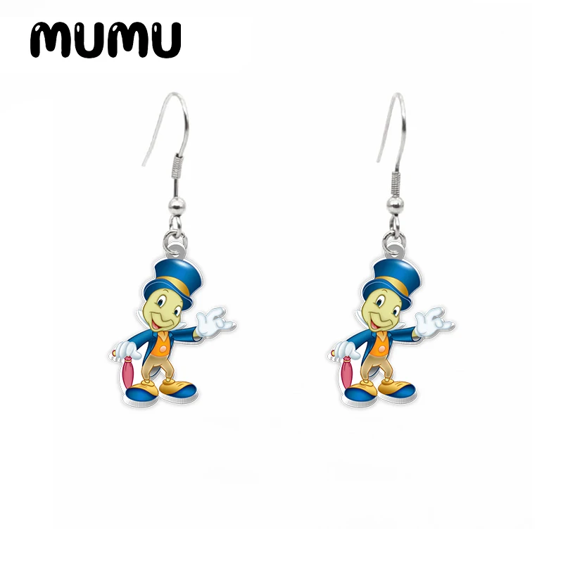 2024 New Pinocchio Dangle Earring Jiminy Figarro Acrylic Earrings Handmade Jewelry Epoxy Resin Fish Hook Earring