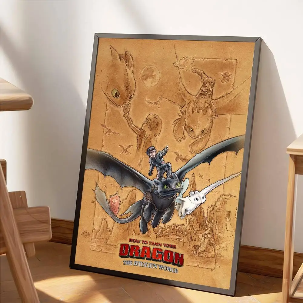 Plakaty Anime Jak Wytresować Smoka, Naklejki, Białe Papierowe Wydruki, Plakaty, Grafiki, Kawaii Dekoracja Pokoju