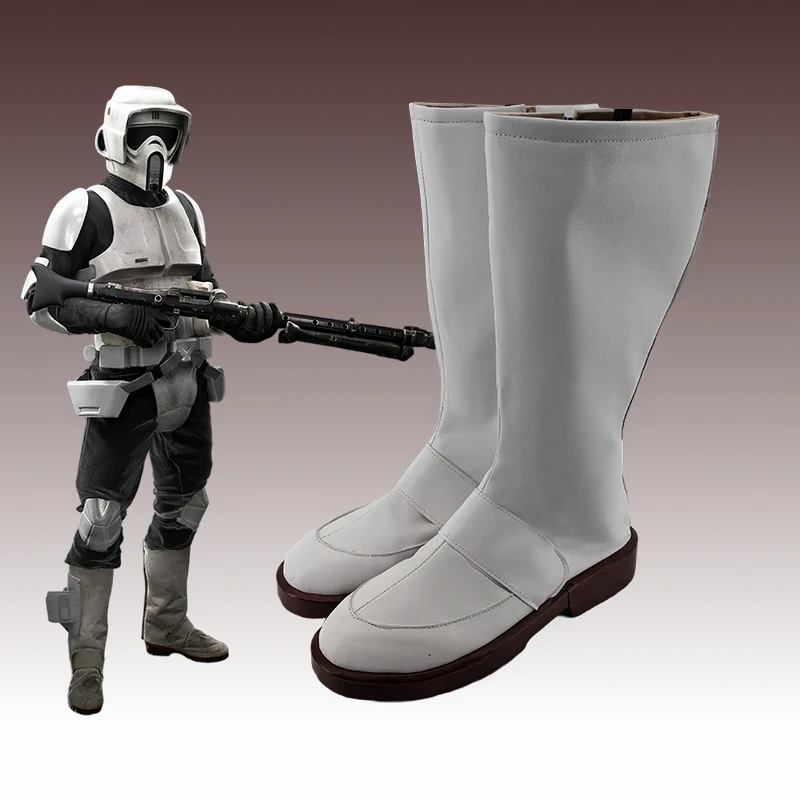 Troopers SW Scout ‌   Cosplay sapatos de couro botas de cano médio halloween masquerade carnaval desempenho festa traje adereços