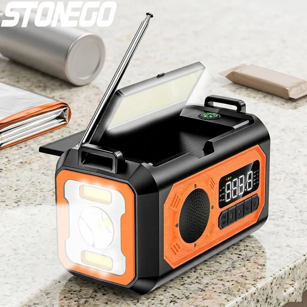 

Portable 12000mAh Solar Crank AM FM NOAA Emergency Radio Outdoor Camping Reading Lamp Flashlight Survival Kit