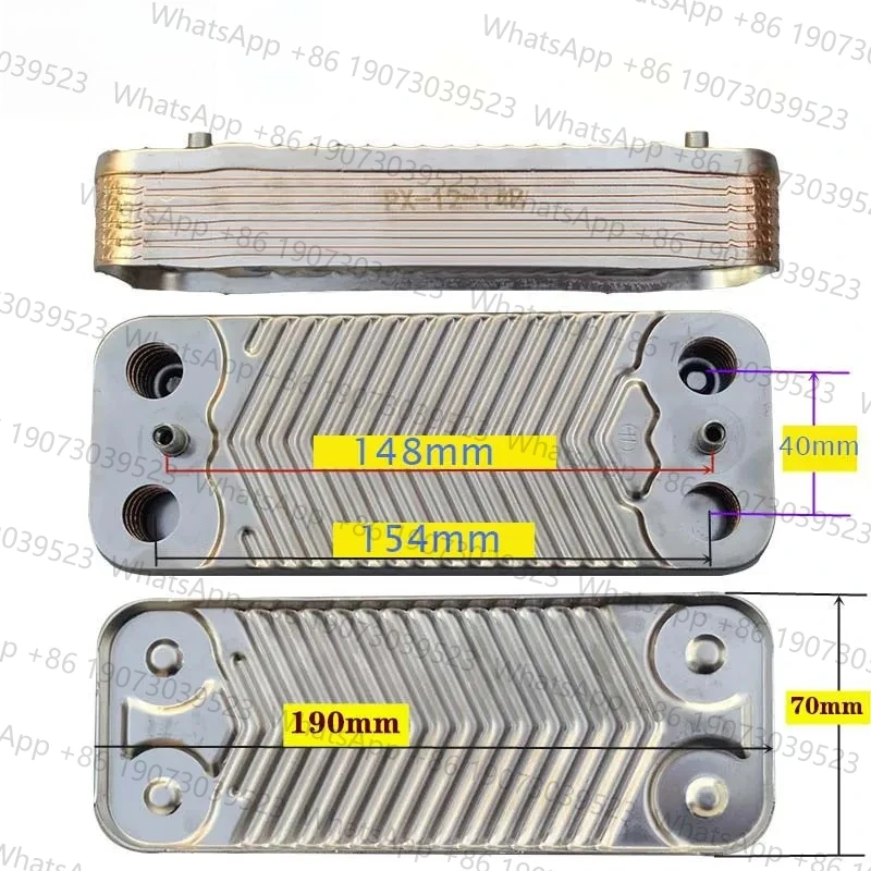 304 لوحة من الفولاذ المقاوم للصدأ 16 لوحة مبادل حراري لاستبدال غلايات الغاز Vaillant