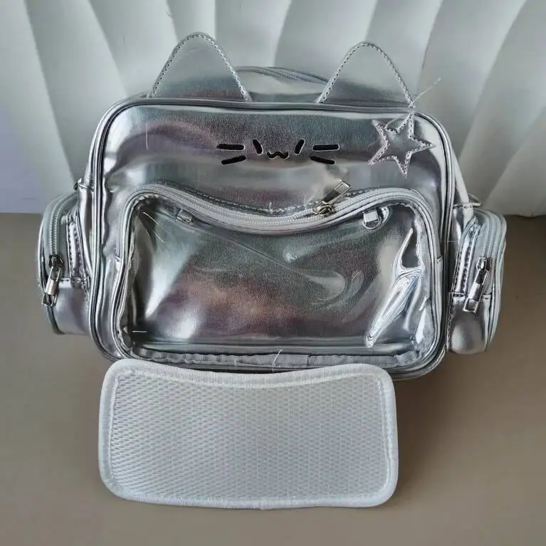 Ita Bag Cool Y2k Aesthetic Travel Bags All Match Kawaii Cartoon Cat Schoolbags Sweet Preppy Japanese Transparent Backpacks Women