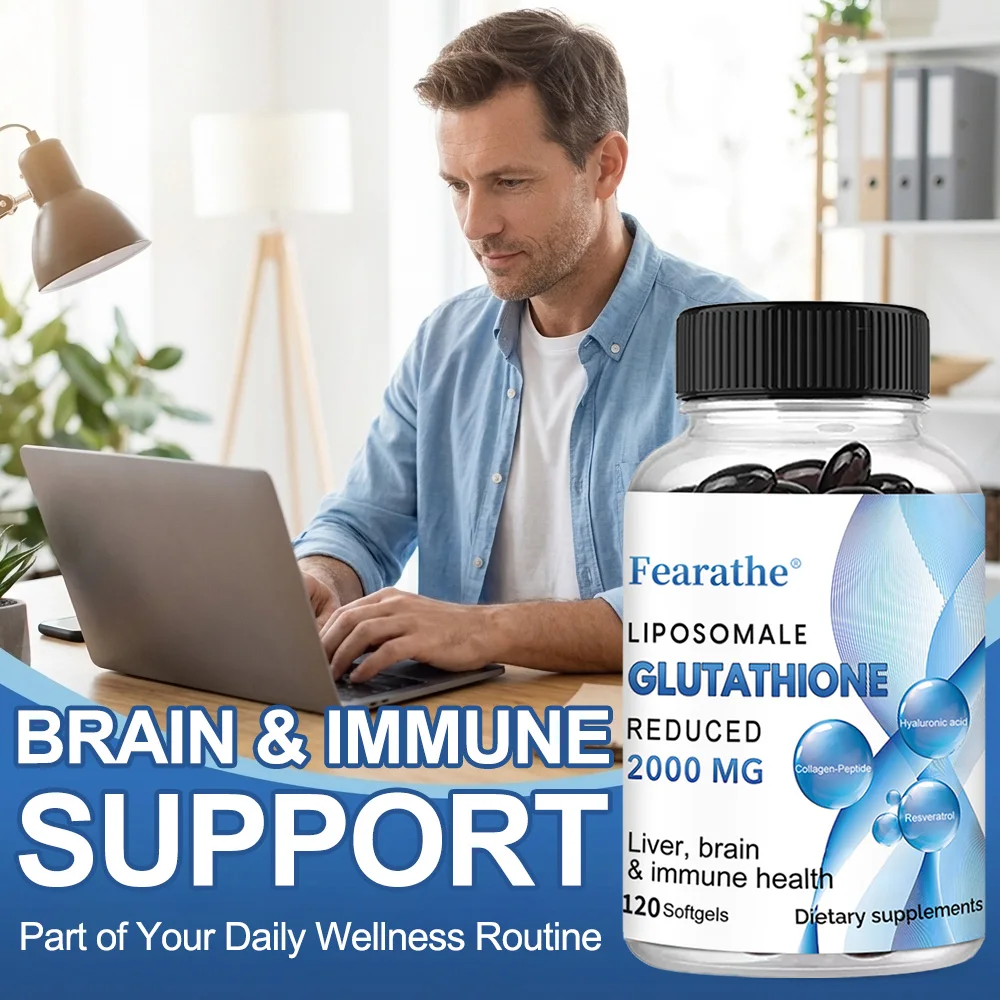 Liposomal Glutathione Capsules with Resveratrol, Hyaluronic Acid for Immune & Antioxidant Support, 120 Count