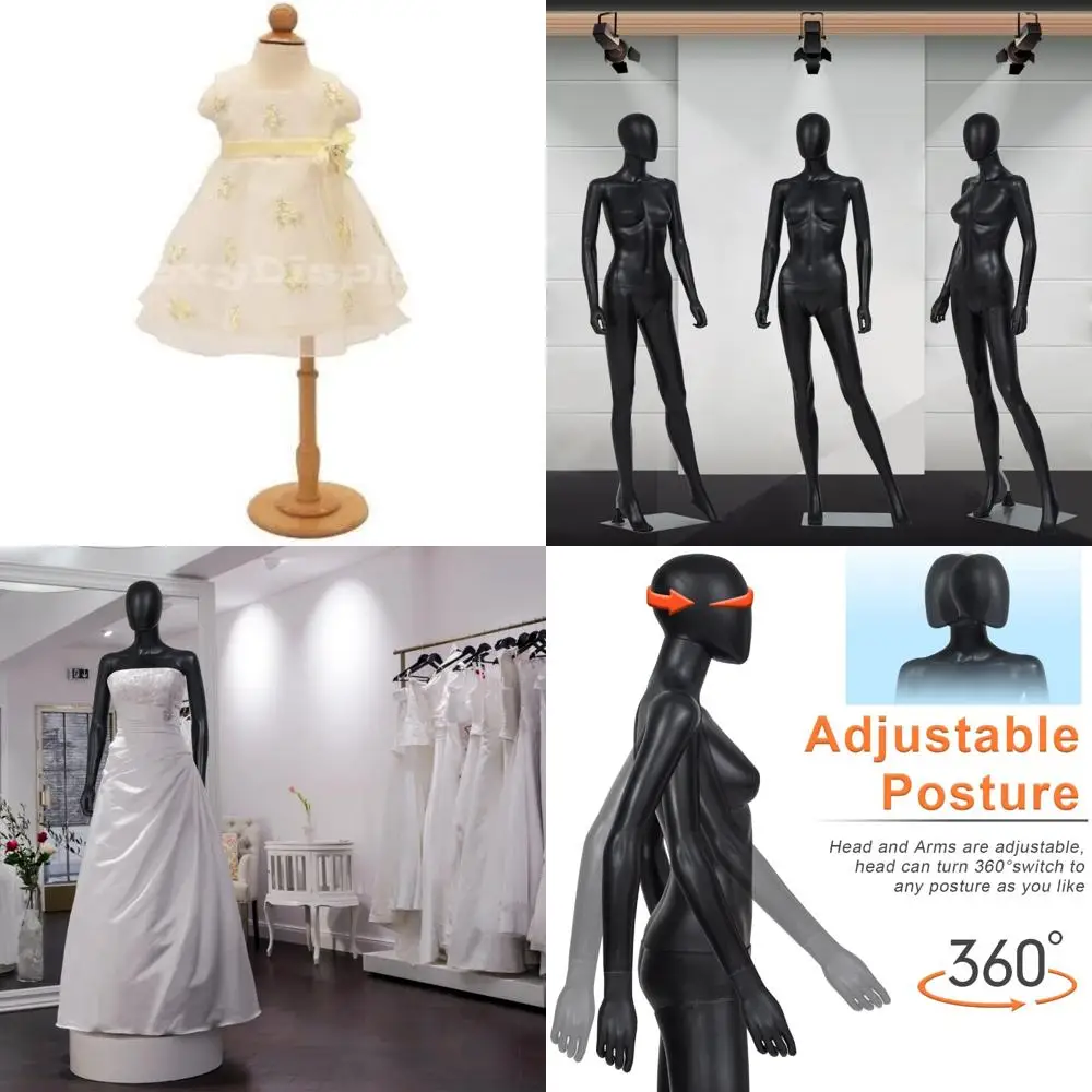 

Infant Clothing Mannequin 6-Month-Old 3/4 Length with Off-White Stretch Fabric and Wooden Base for Dress Form Display