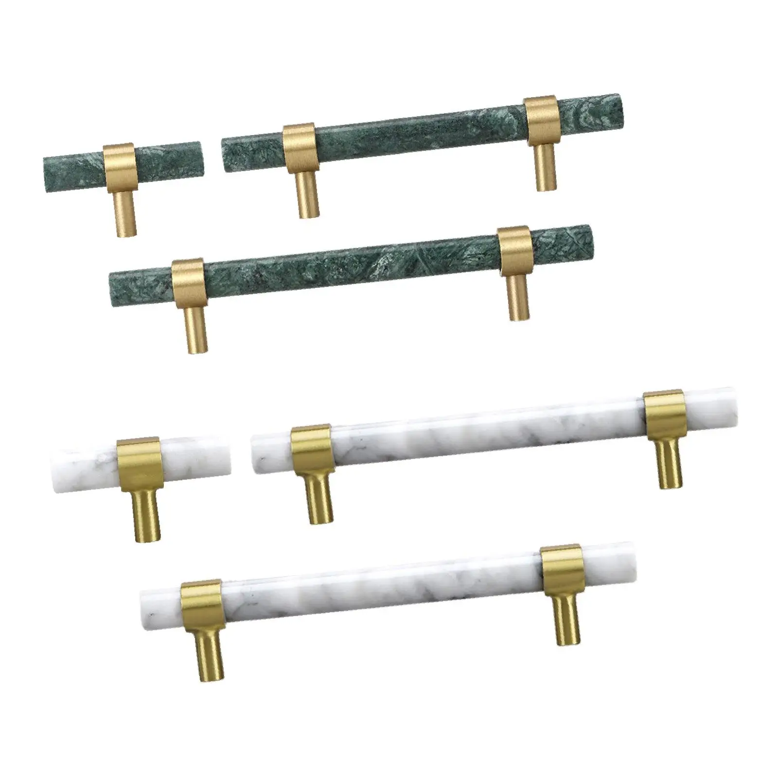 Kitchen Cabinet Drawer Handle Marble Brass T Bar Pull Vintage Style Decorative Hardware for Interior Doors
