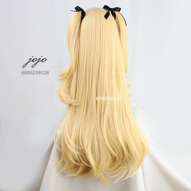 High Quality Game Genshin Impact Fischl Cosplay Wig  Long Golden with Ponytails Heat Resistant Synthetic Hair Halloween Wigs Cap