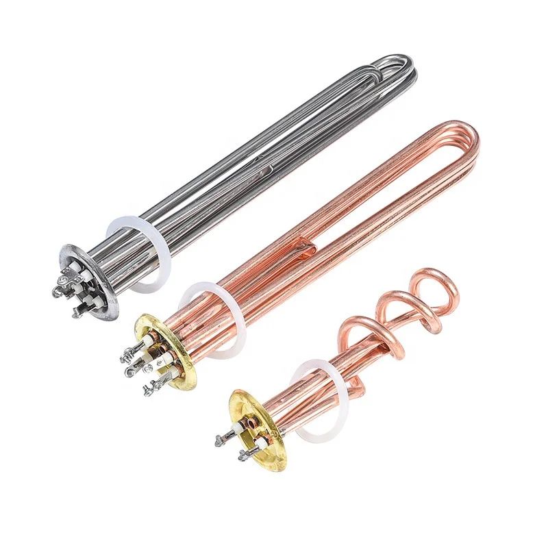 High Power Stainless Steel Tube 63 Flange Water Boiler Heating Tube Purple Copper Water Heater Electric Heating Element