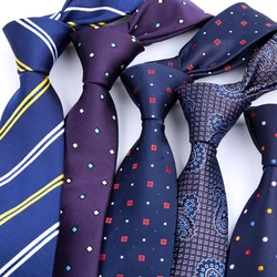Fashion Slim 6CM Mens Necktie Polyester Ties For Man Striped Dots Cartoon Jacquard Cravat Business Party Corbatas 2023