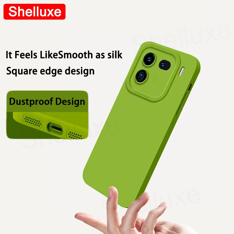 For IQOO12 Pro Case Shelluxe Square Liquid Silicone Soft Cover For VIVO IQOO 12 11 IQOO11 Pro Shockproof Phone Cases