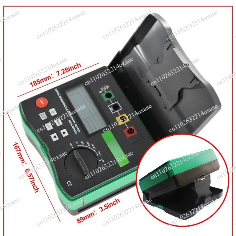 4300 Digital Earth Tester, 0-20.99kΩ Ground Resistance & Soil Resistivity Measurement Tool