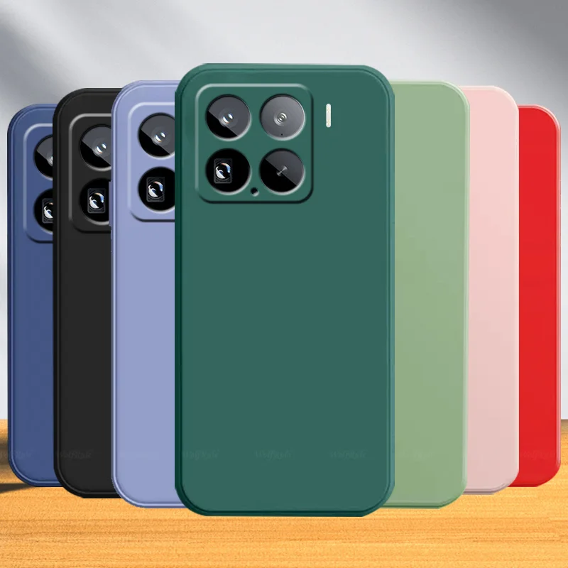

For Xiaomi 15 Case Cover Xiaomi15 Xiaomi 15 Pro Capas Original Liquid Silicone Phone Back Bumper Shockproof TPU Soft Funda Mi 15