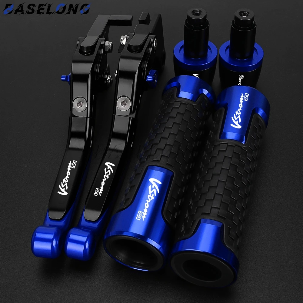 

For Suzuki VSTROM650 V-Strom 650 2011-2025 2024 2023 2022 Motorcycle Adjustable Clutch Brake Levers Handle Bar End Grips Caps