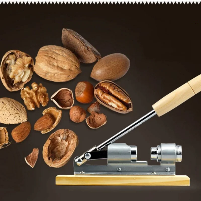 1pc Manual Desktop Stainless Steel Nut Cracker Heavy Duty Mechanical Sheller Walnut Nutcracker Metal Opener Kitchen Tools view 2