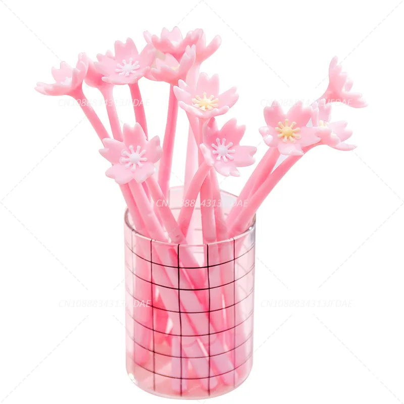 

2/3/5pcs Silicone Pink Creative Cute Kawaii sakura Flower Stationery Office School Supplies Gel Pen Sweet Pretty Lovely