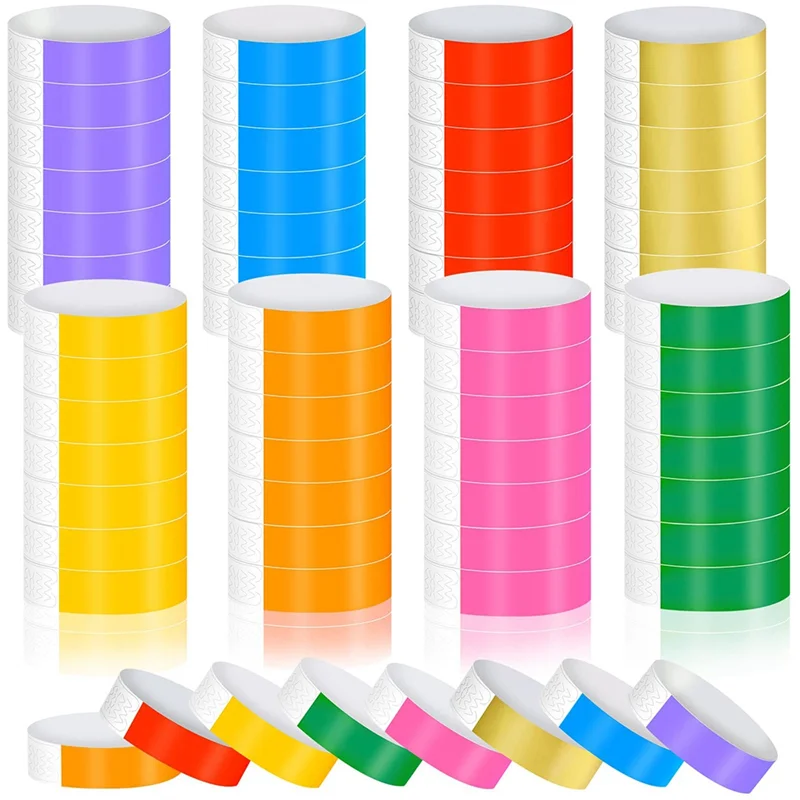 

【ВОДНЫЕ ИНСТРУМЕНТЫ】800 шт. водонепроницаемые ремешки на руку, браслеты для мероприятий, концертов, клей для вечеринки, 8 цветов