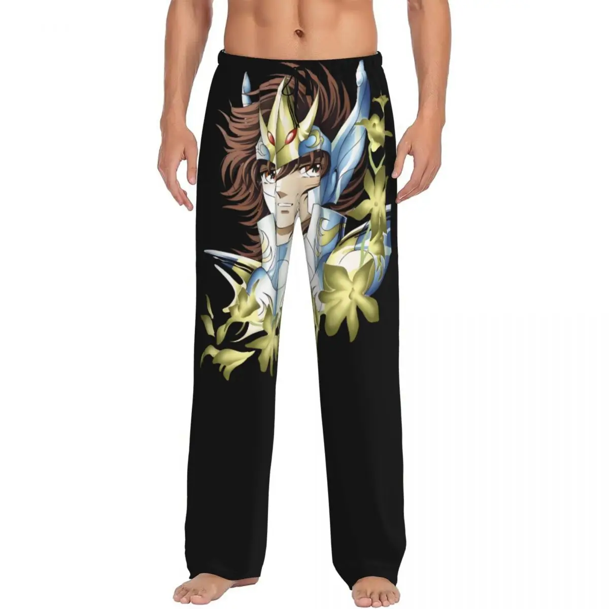 

Custom Saintes Seiya Anime Manga Pajama Pants Sleepwear for Men Elastic Waistband Sleep Lounge Bottoms with Pockets