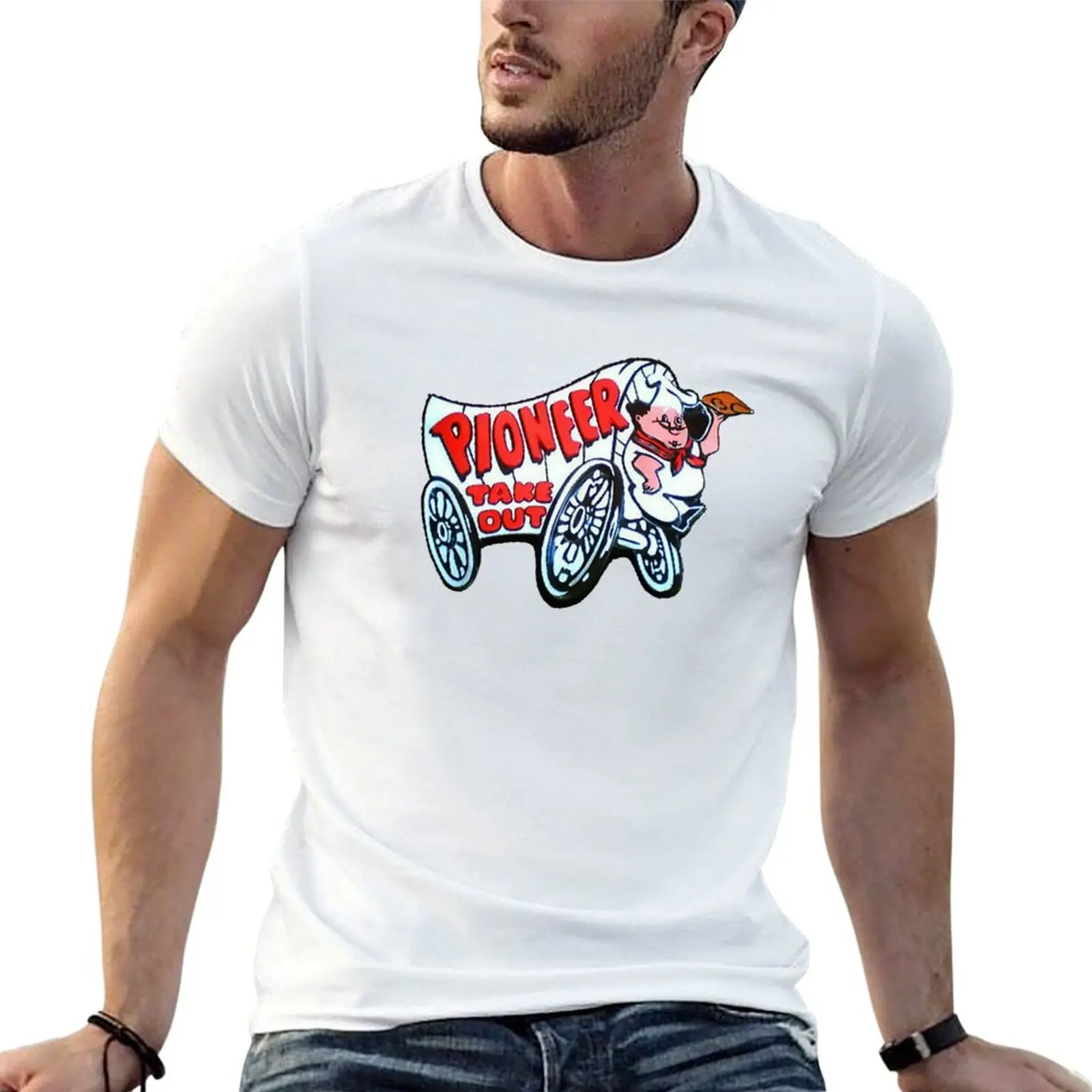 Camiseta Pioneer Take Out con logotipo Vintage, camisetas de algodón para hombre, camisetas divertidas de algodón, camisetas de algodón para hombre