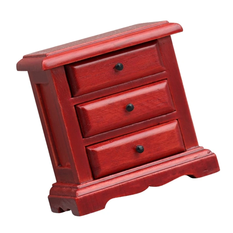 Gabinete miniatura com 3 gavetas funcionais Modelo Feliz para coletores casas bonecas e entusiastas do