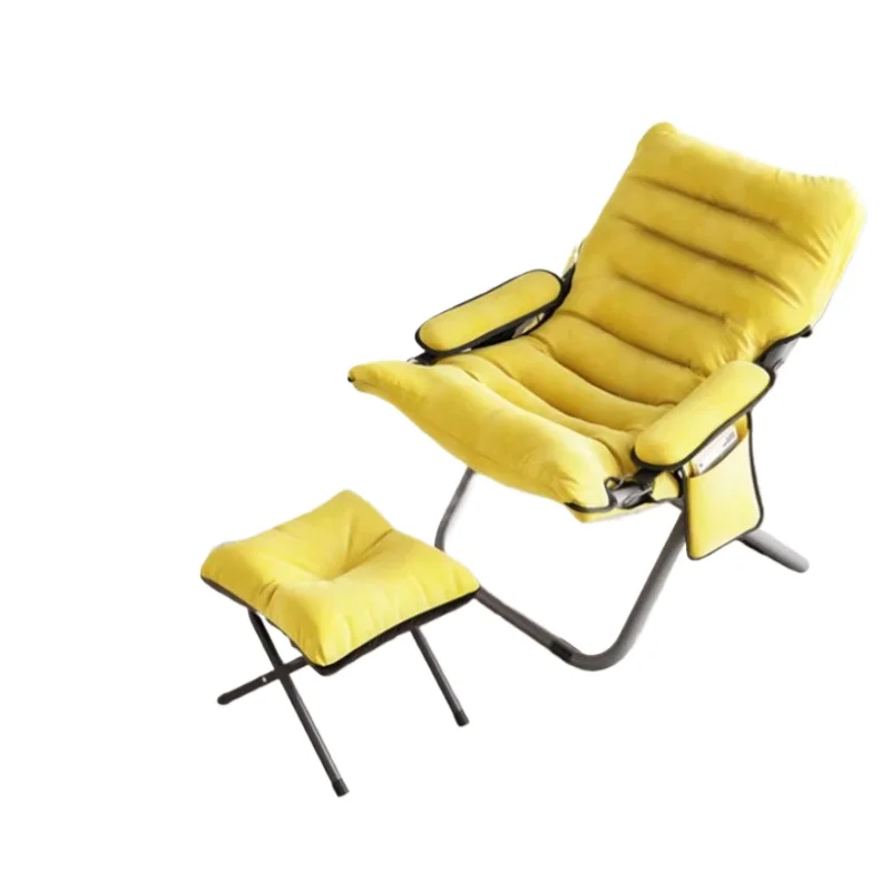Folding Chair 3-Position Adjustable Recliner Lazy Sofa Breathable Fabric Backrest Student Dorm Home Bedroom Balcony Multi-Color