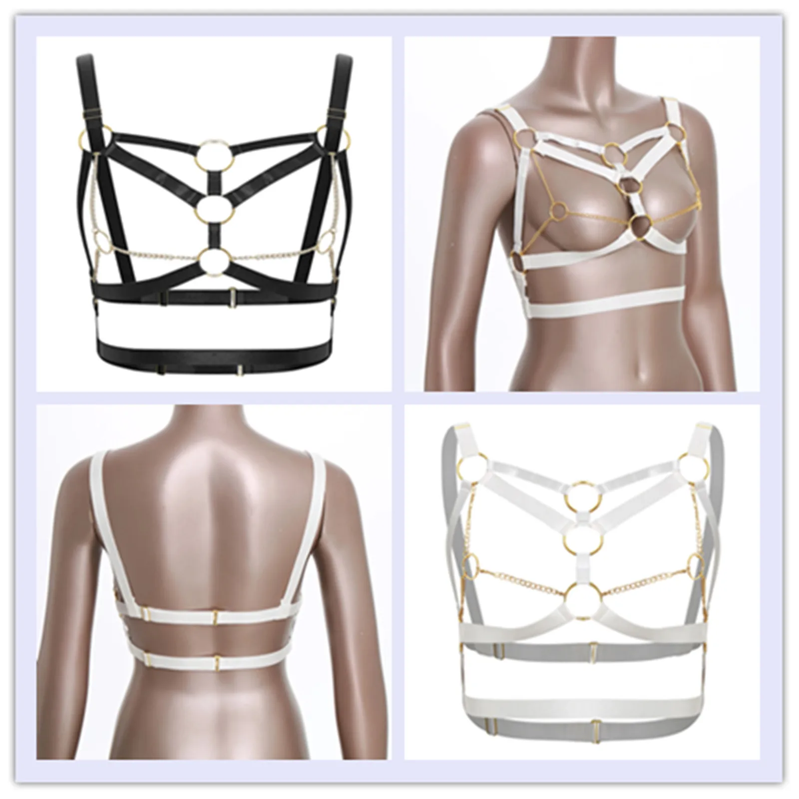 المرأة بسط الجسم مربط صدر المعادن O-حلقة سلاسل مرتبطة قطع أحزمة الجسم باستخدام مع حمّالة الصّدر كلوبوير الملحقات