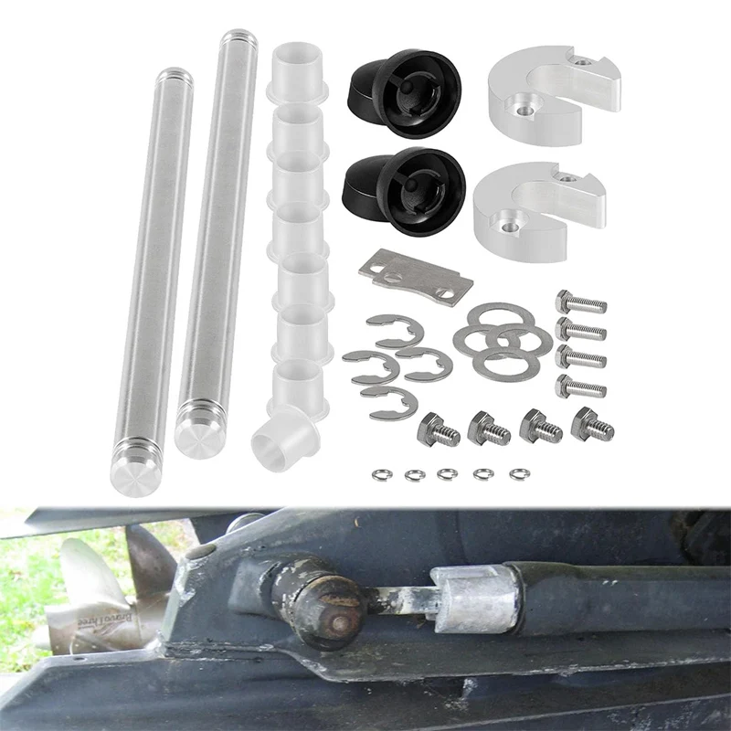 Trim Cylinder Hardware Kit 9B-116B with Anchor Pin, Caps, Bushings, E-Rings, and Anode Kit, Fit for MerCruiser Alpha Gen 2