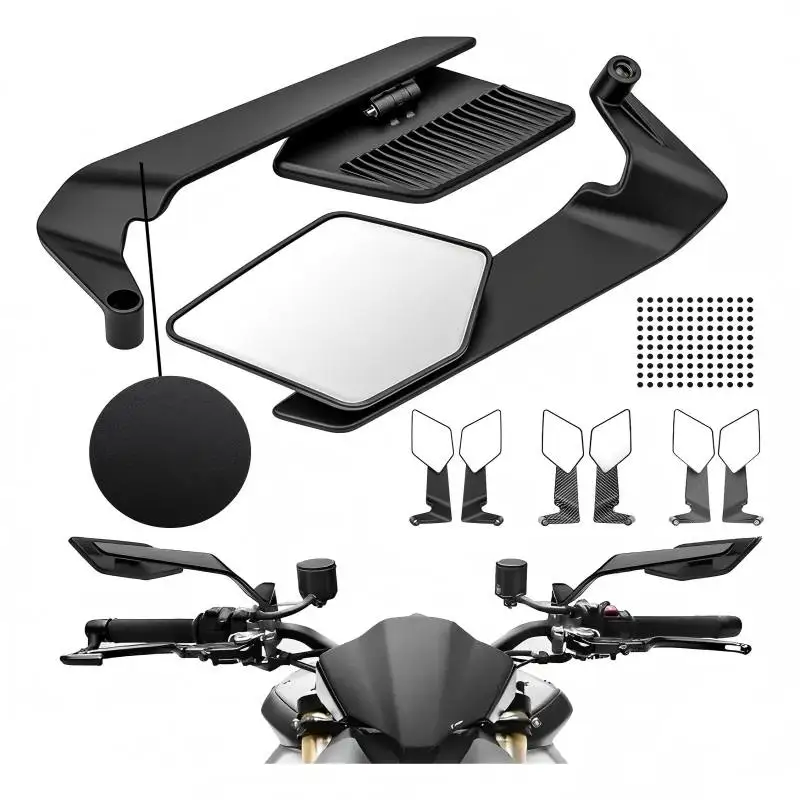 

Foldable Blade-Shaped Rearview Mirror Anti-Glare Anti-Vibration For Honda Suzuki Yamaha 360° Rotatable Motorcycle Rearview