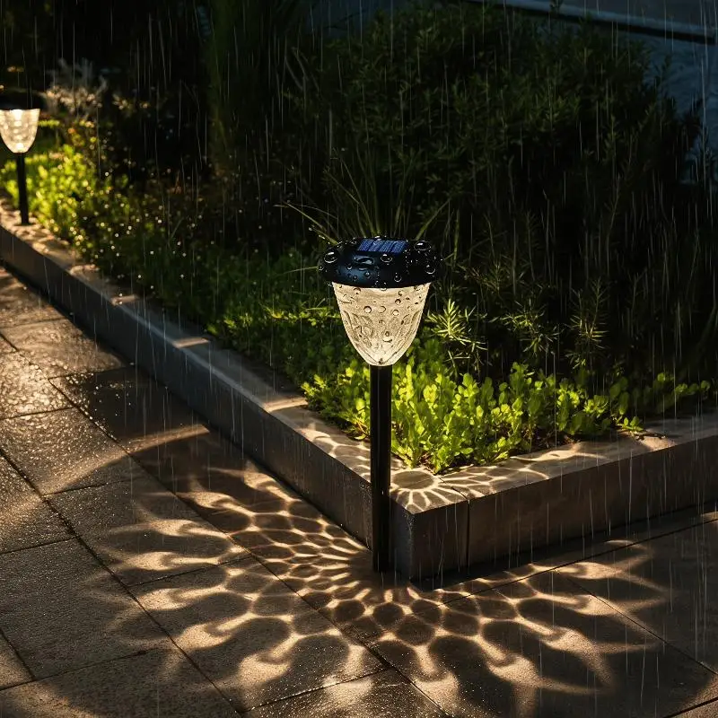 Waterproof Solar Circle Shadow Outdoor Light LED for Lawn and Garden Pathway