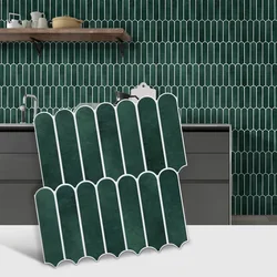 3D Tile Stickers, Self-adhesive Fish Scale Tile Backsplashes for Kitchen, Bathroom Walls, Water and Mold Resistant, 30x30cm