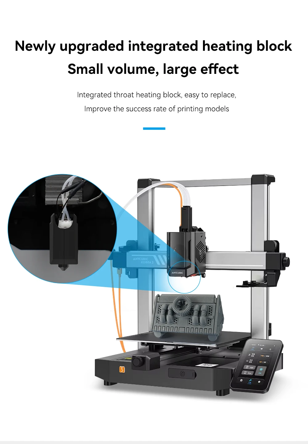 Nuevo hotend para Anycubic Kobra 3 v2/Kobra 3 v2 Combo actualización Hotend cerámica hotend impresora 3D boquilla de acero endurecido