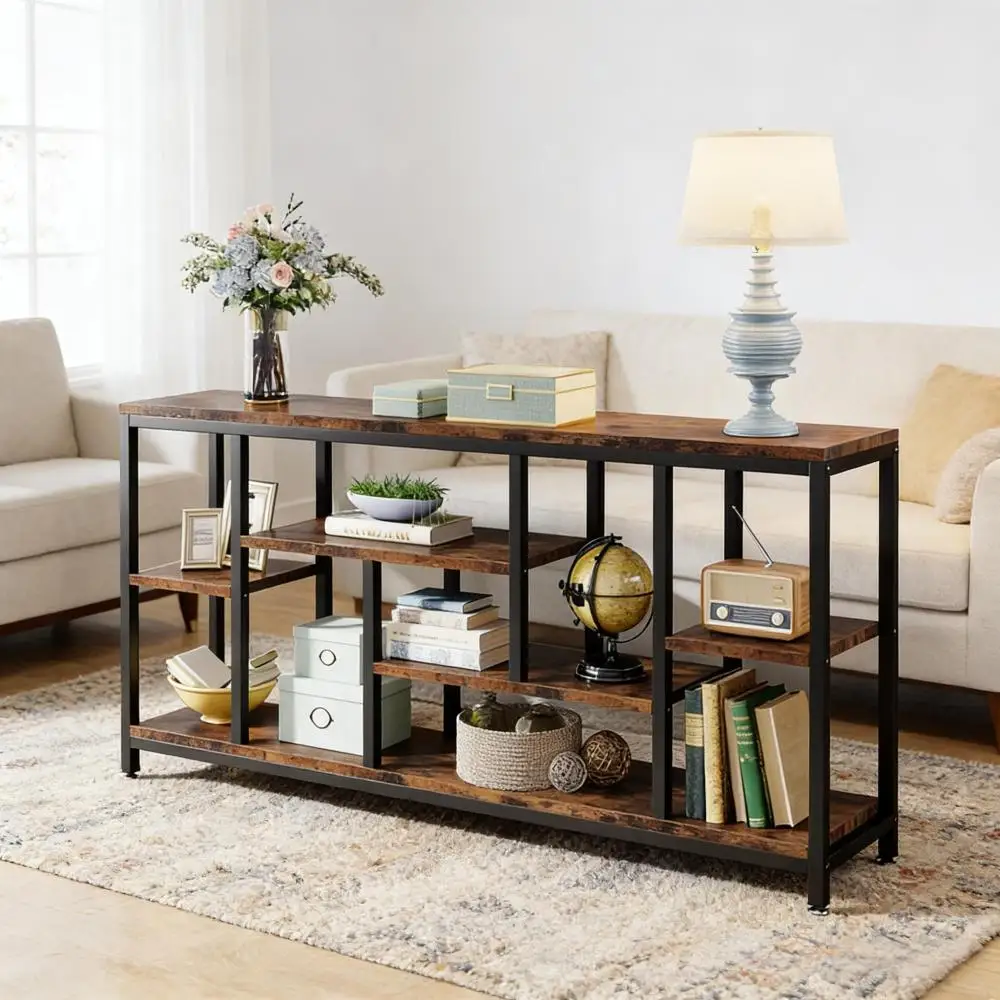 Table d'appoint attrayante, table de canapé rustique, table console