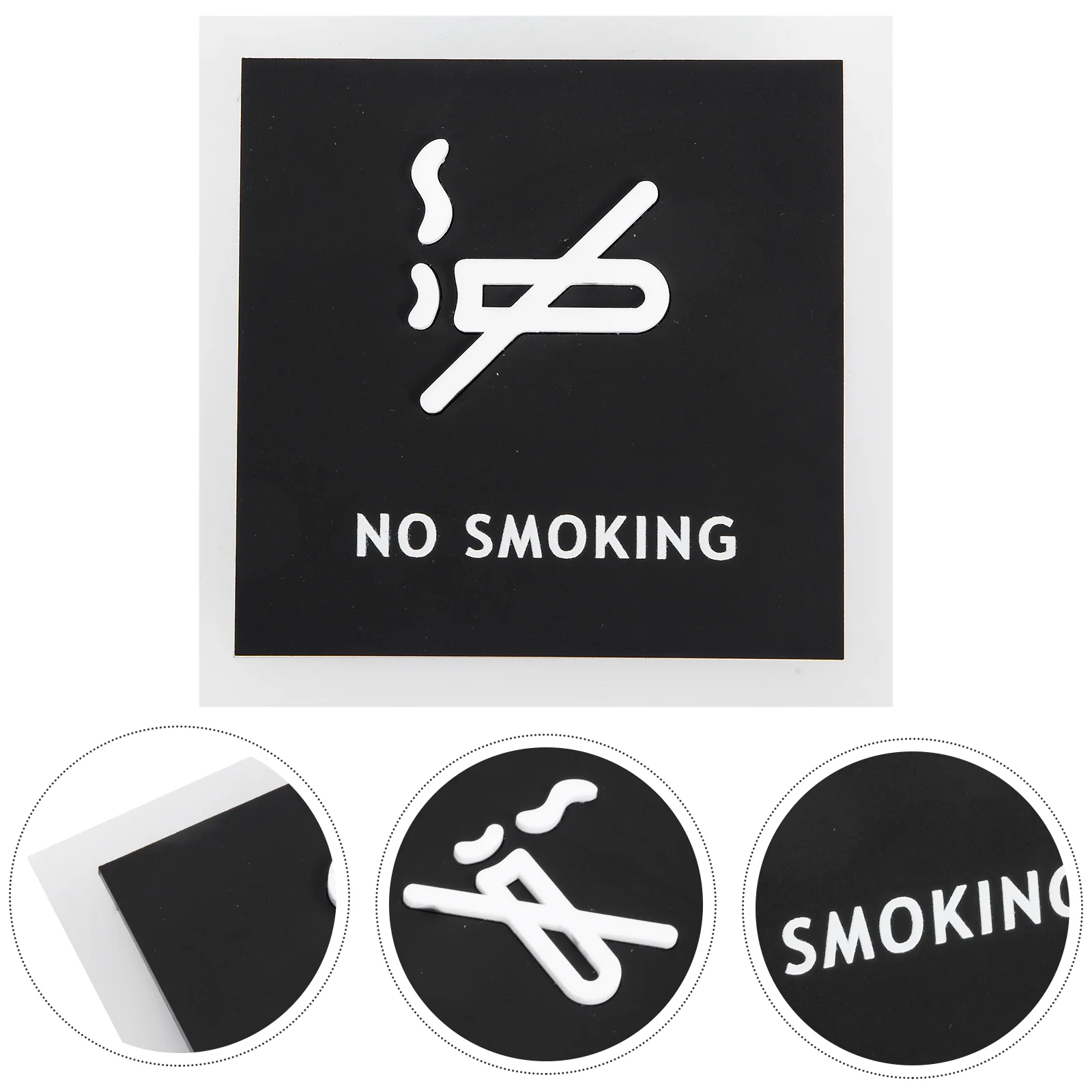 Emblems No Smoking Sign Notice Board Stickers Public Indicator Checkout Counter Signs for Home Black Business