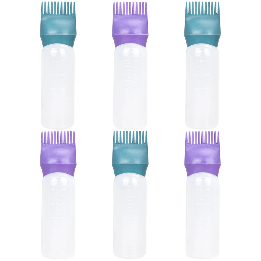 

6 шт., бутылка для окрашивания волос, дозатор, аппликатор, масляный массажер, градуированная расческа для корней