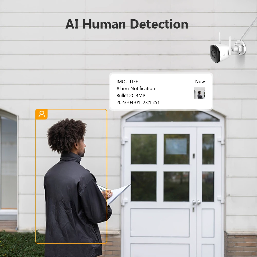Imagem -04 - Imou Bala 2c 4mp Antenas Duplas Câmera ip Wi-fi Suporte ao ar Livre Macio ap Onvif Ip67 à Prova de Intempéries Microfone Embutido ai Detecção Humana Visão Noturna Wifi & Conexão Ethernet 2.8 mm 3.6 mm Múltiplas Opções